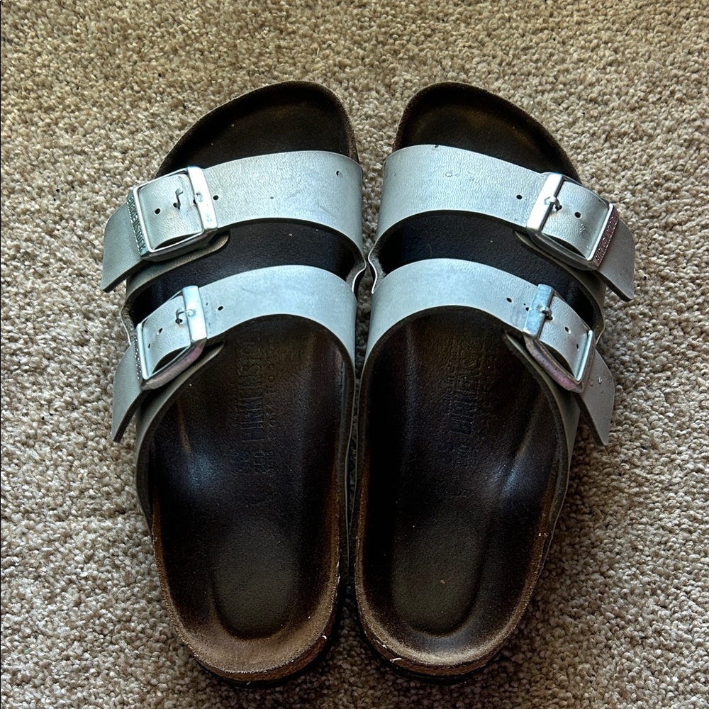 Silver Birkenstock Sandals